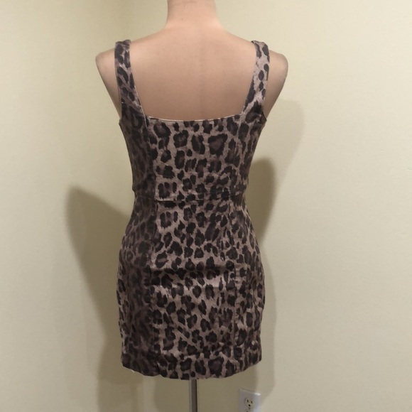 Nicholas Twill Leopard Mini Dress Size 6 Tan - Picture 4 of 8